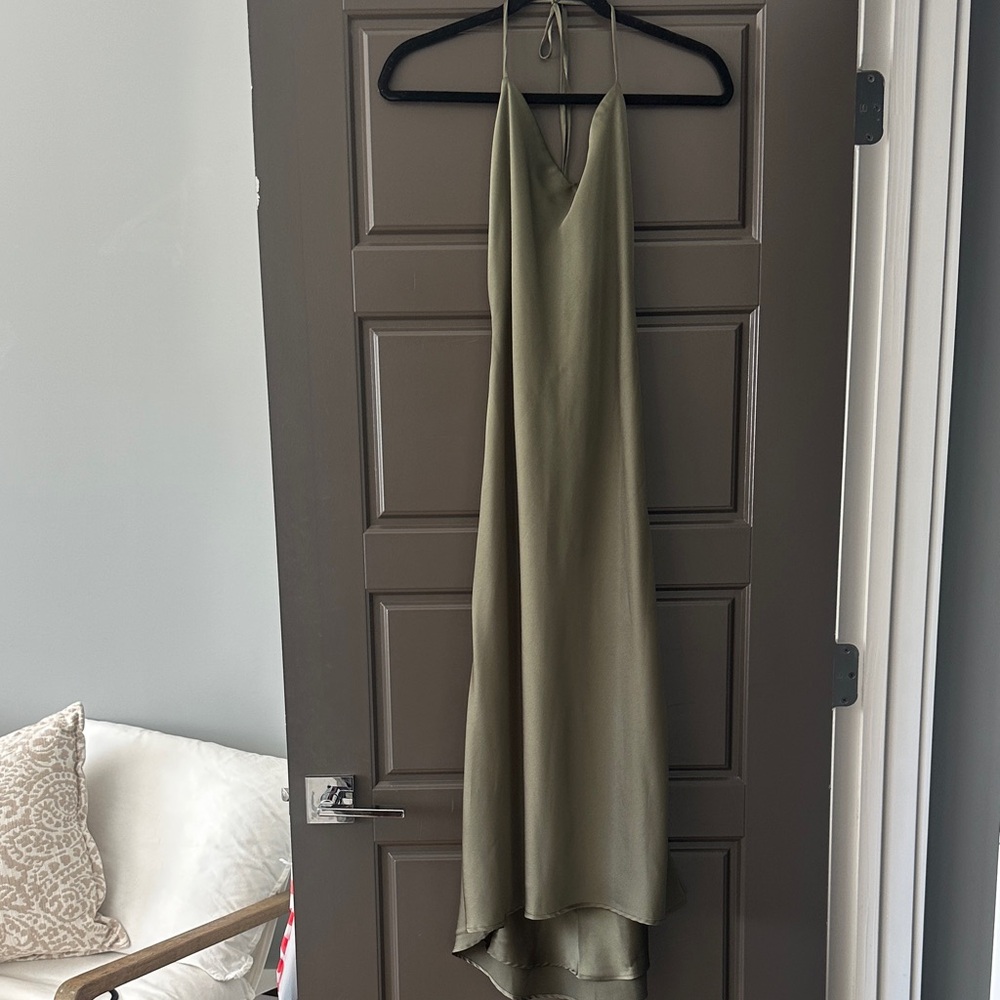 Abercrombie & Fitch Olive Green Midi Dress